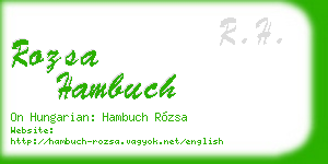 rozsa hambuch business card