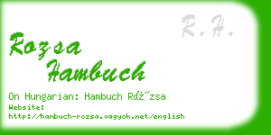 rozsa hambuch business card